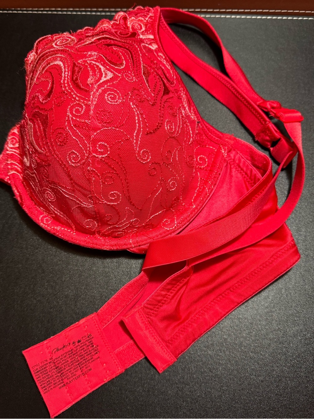 Playtex Red Embroidered T-Shirt Bra - Picture 6 of 8